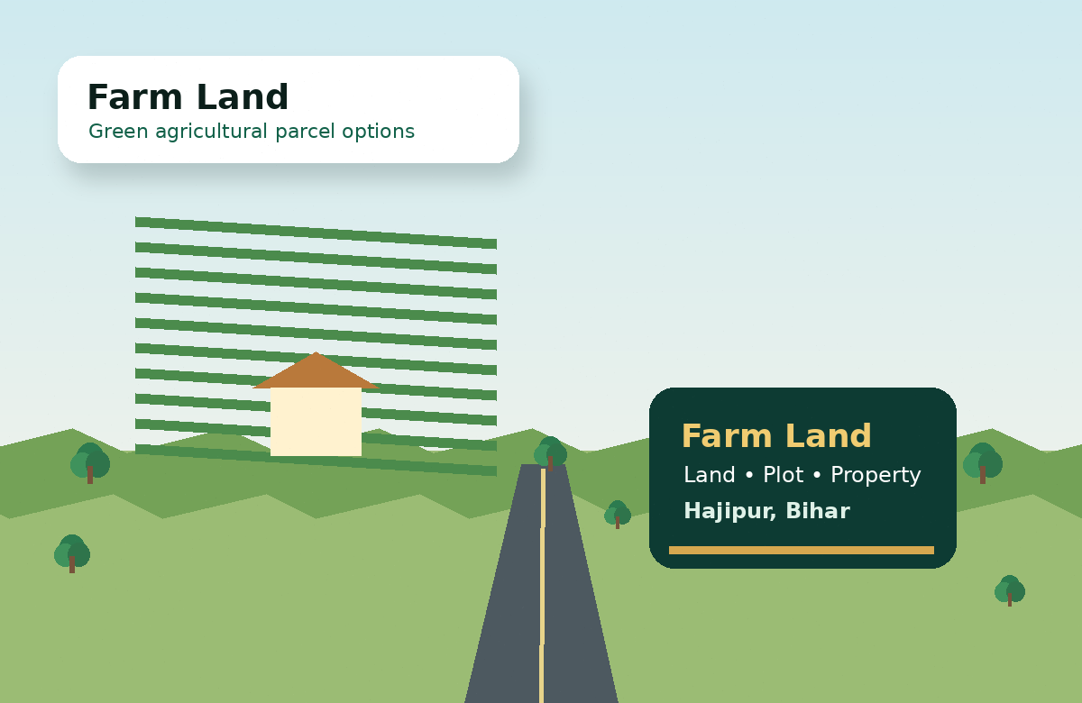 Farm land and agricultural land near Hajipur illustration